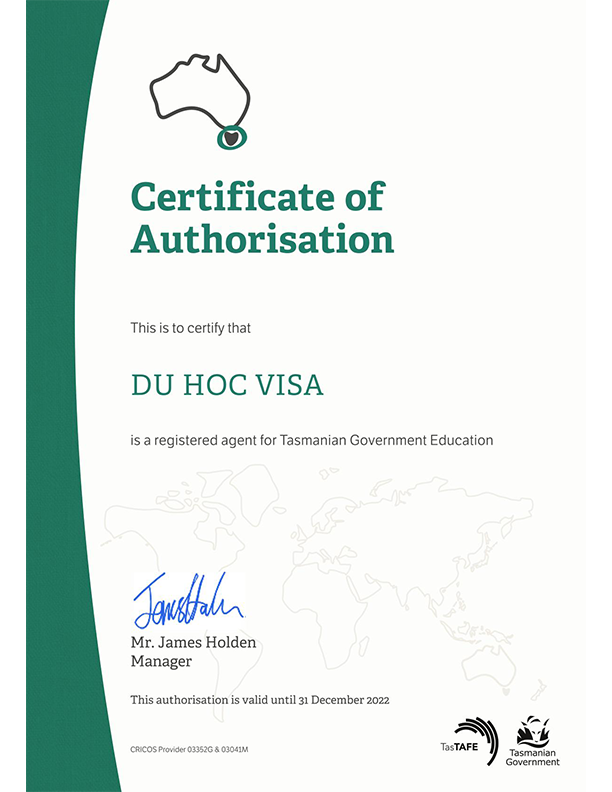 Certificate of Authorisation