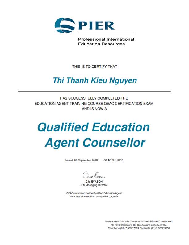 Qualified Education Agent Counsellor